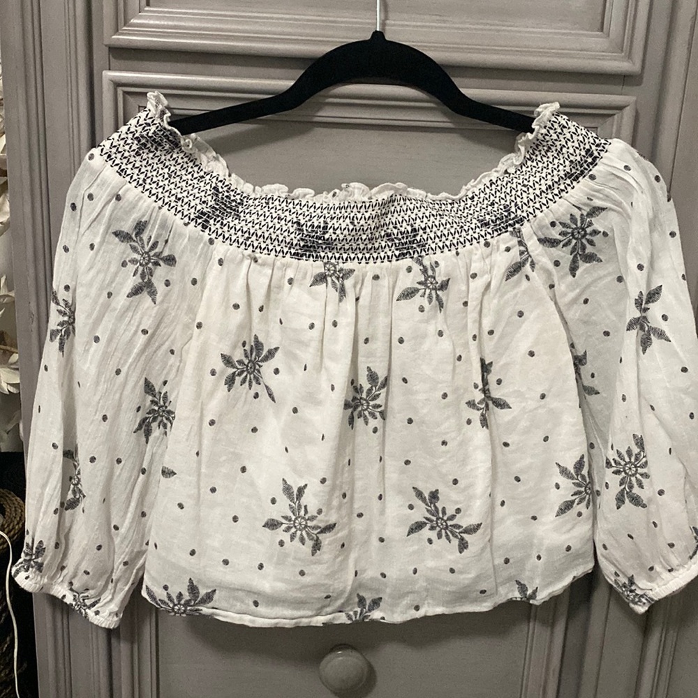 White “Off the shoulder” embroidered top